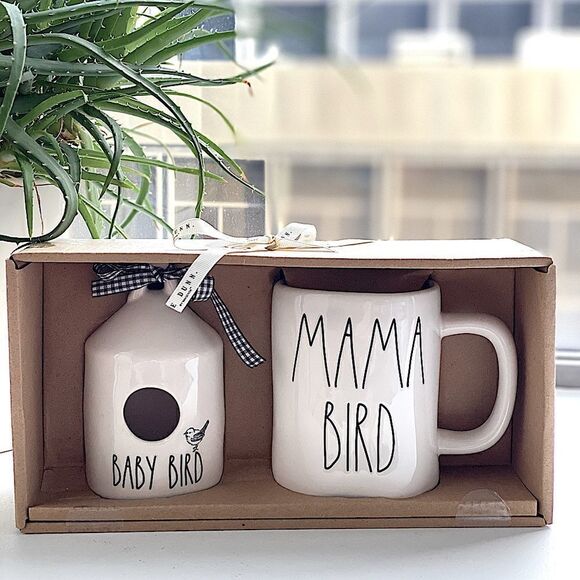 Rae Dunn Mama Bird Mug and Mini Birdhouse Set - Picture 2 of 9